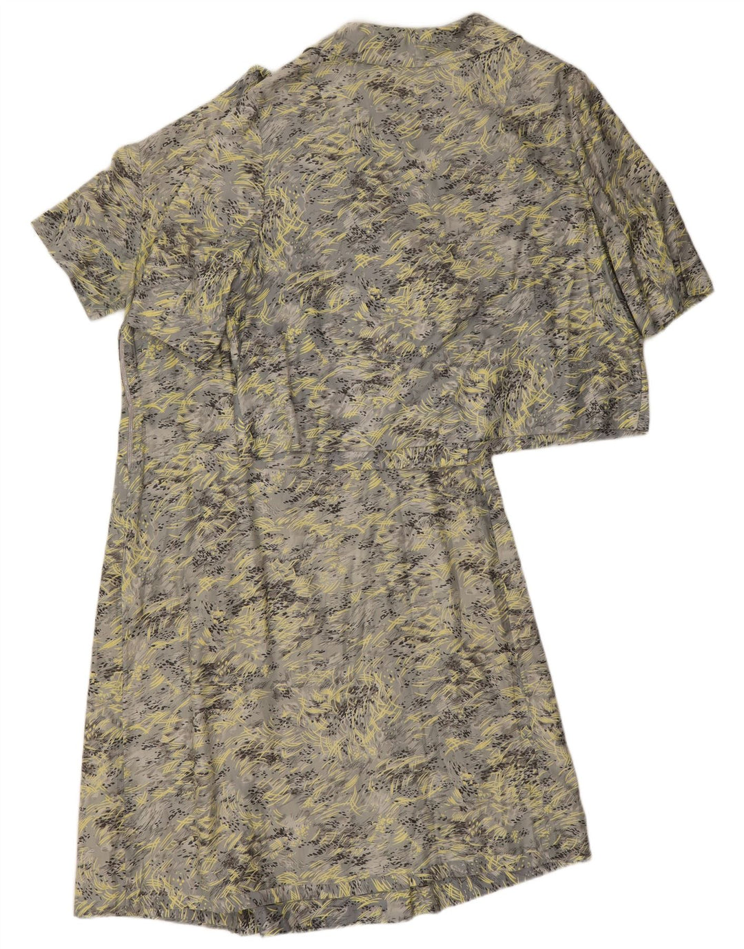 Set de 2 bucăți cu model abstract cu 3 nasturi pentru femei vintage UK 14, gri mediu