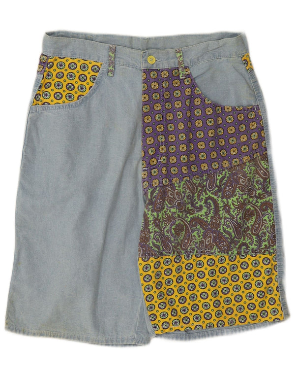 Bermude Fordocks pentru bărbați IT 46 Small W30 Blue Patchwork Bumbac