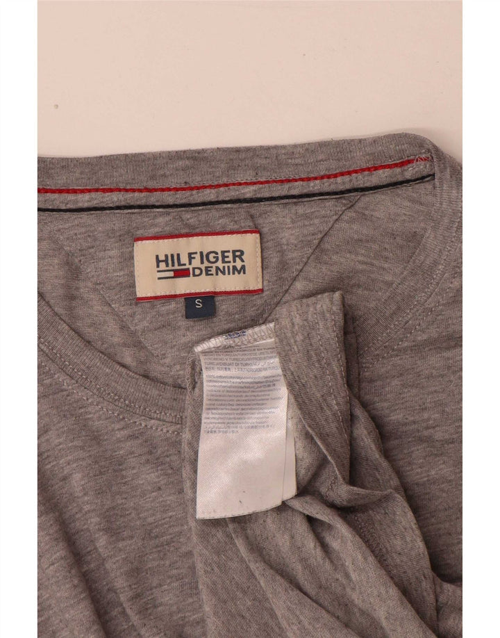 Top pentru bărbați Tommy Hilfiger cu mânecă lungă, mic, gri, bumbac cu pete