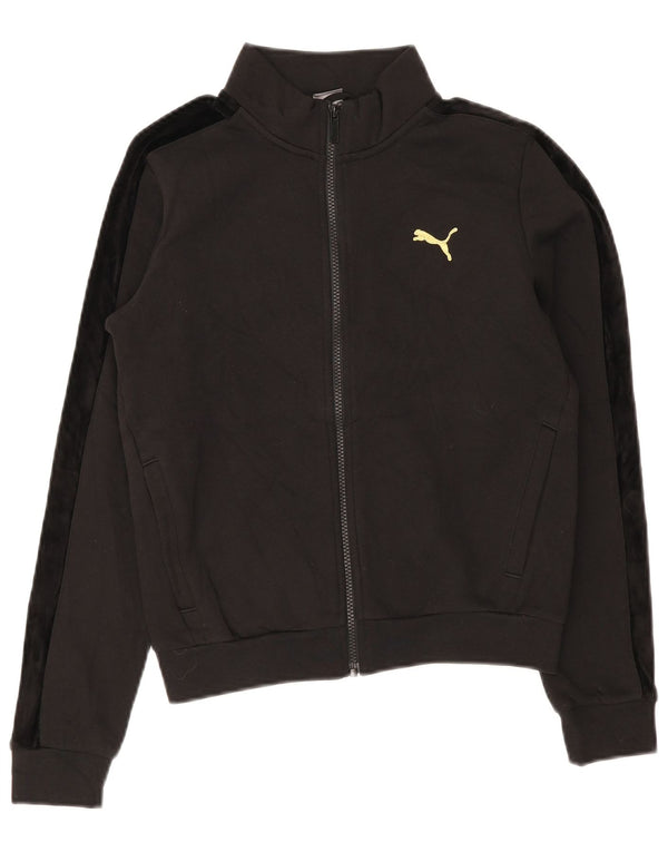 Jachetă de top cu trening grafic Puma pentru femei UK 6 XS, bumbac color bloc negru