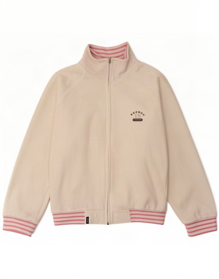 Jachetă de trening supradimensionată pentru femei Reebok UK 10 Small White Striped