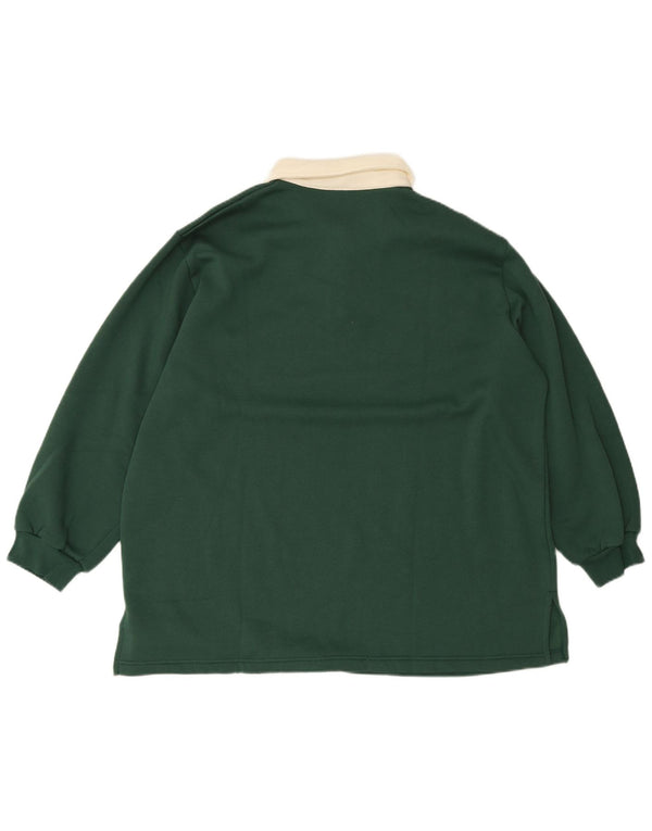 Pulover VINTAGE pentru femei cu gât polo și pulover UK 22/24 3XL Poliester verde