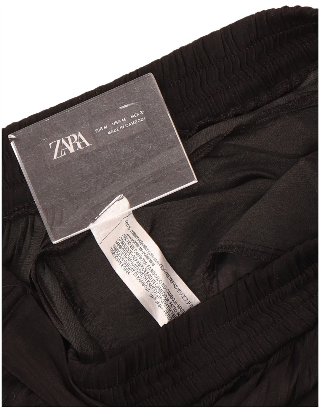 Zara Womens Cullotes Capri Pantaloni Mediu L30 L22 Poliester Negru