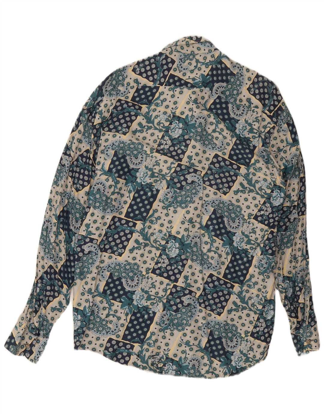 Cămașă Vintage pentru bărbați Medium Blue Paisley Viscose