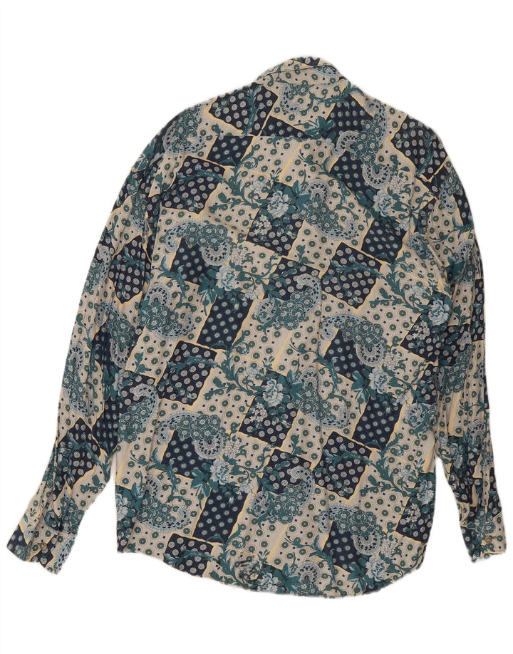 Cămașă Vintage pentru bărbați Medium Blue Paisley Viscose