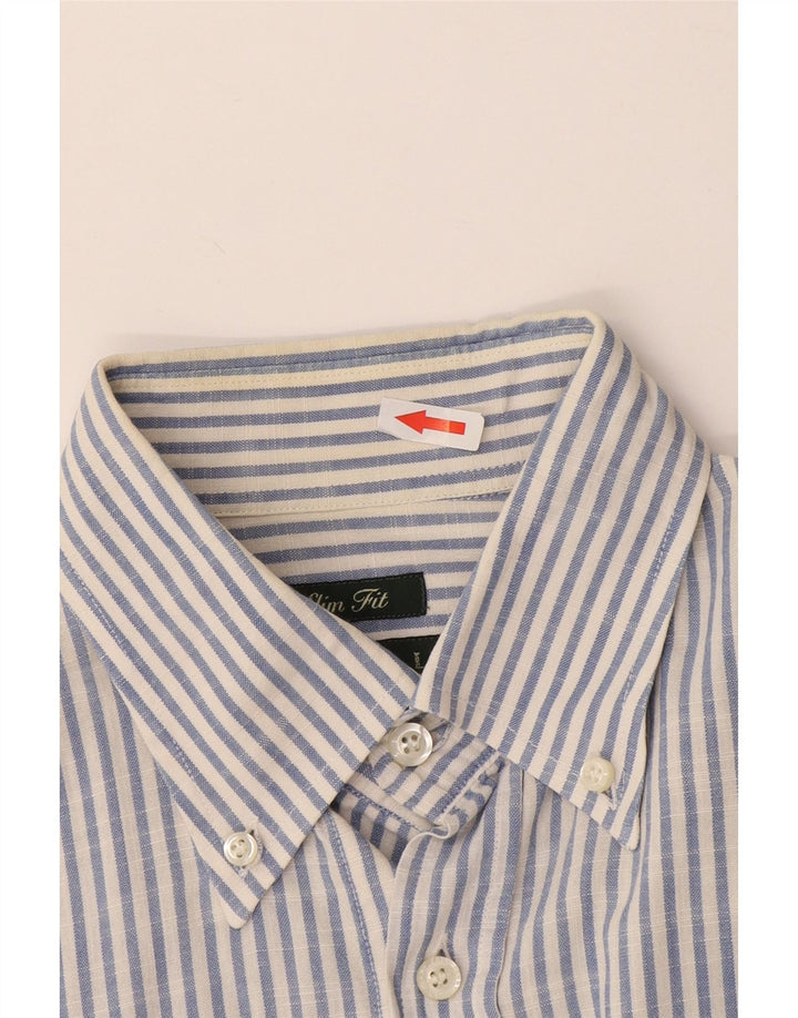 Cămașă pentru bărbați Fred Perry Slim Fit, bumbac mare cu dungi albastre