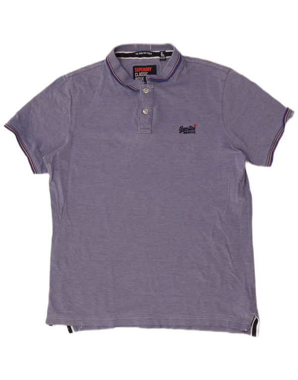 Tricou polo pentru bărbați SUPERDRY 2XL, bumbac albastru