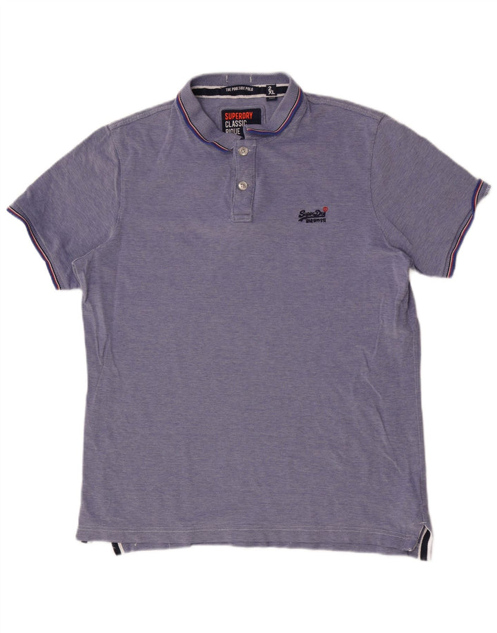 Tricou polo pentru bărbați SUPERDRY 2XL, bumbac albastru