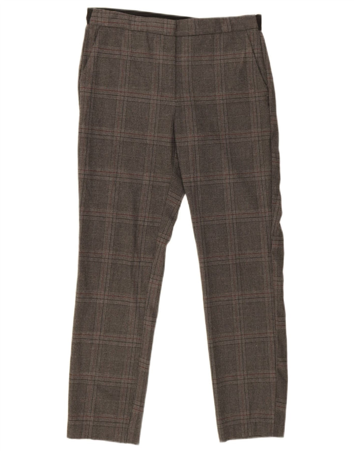 Pantaloni chino slim pentru femei Zara Mediu L32 L26 Poliester cu carouri gri