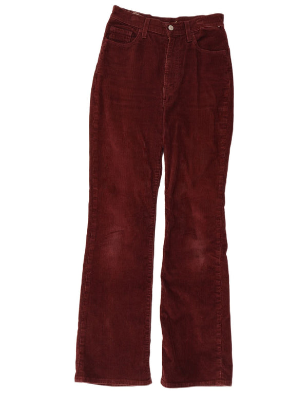 Pantaloni Levi's pentru femei Ribcage Bootcut velur W26 L33 bumbac burgundy