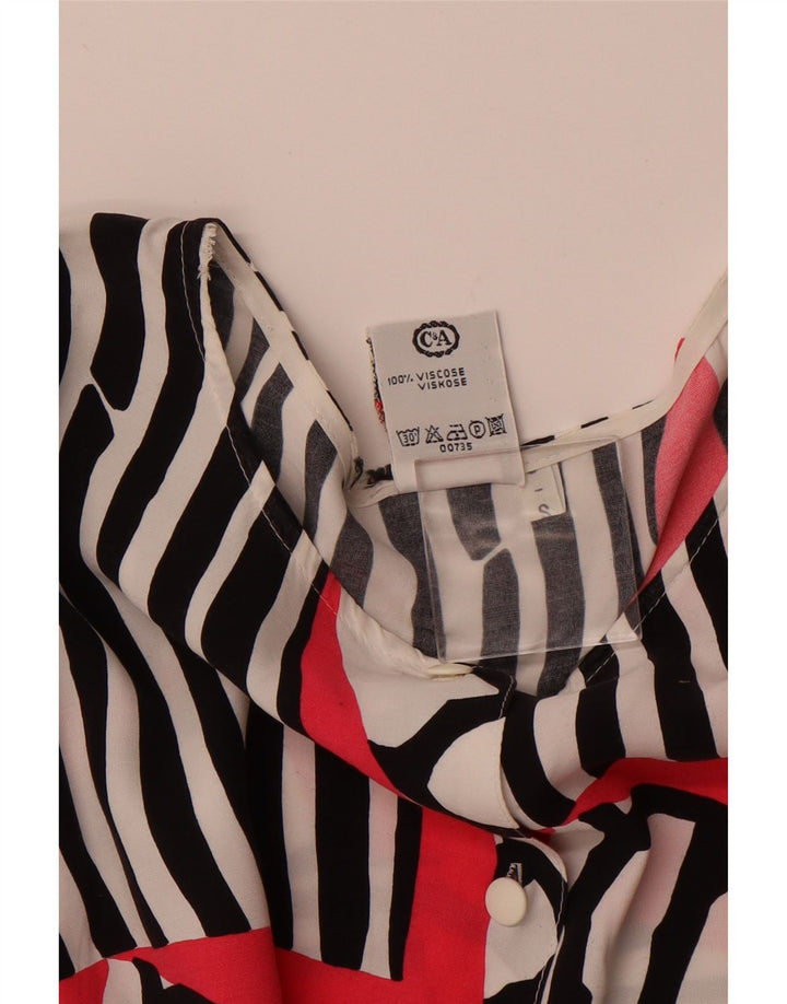 C & A Womens Abstract Pattern Shirt Blouse UK 10 Small Multicoloured