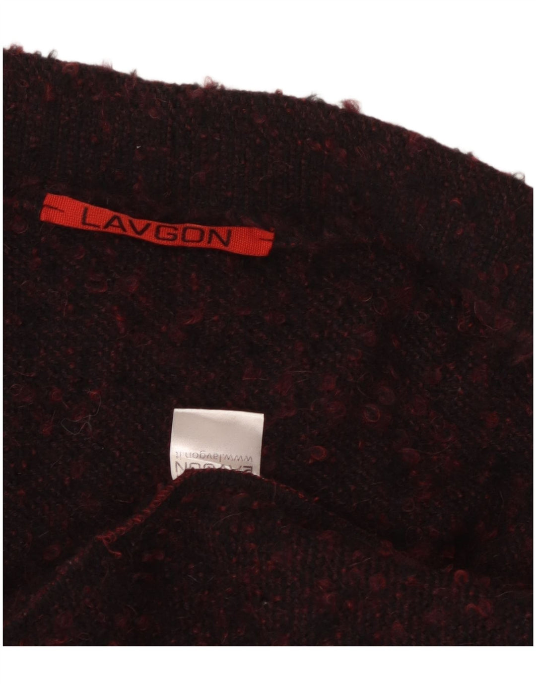 Pulover Vintage Poncho Cardigan Deschis pentru Damă Mărime Unică Lână Pete Bordeaux