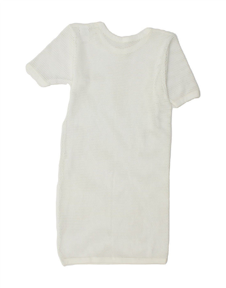 VINTAGE Womens Short Sleeve Beach Basic Dress UK 4 XS White Vintage Vintage and Second-Hand Vintage from Messina Hembry 