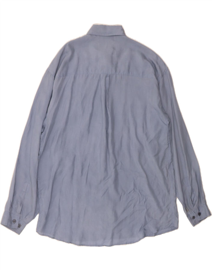VINTAGE Mens Shirt Size 39/40 Medium Blue Vintage Vintage and Second-Hand Vintage from Messina Hembry 