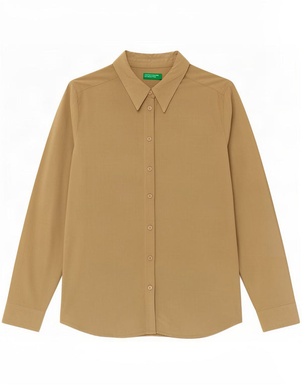 Bluză cămașă pentru femei Benetton UK 14 Viscoză verde medie