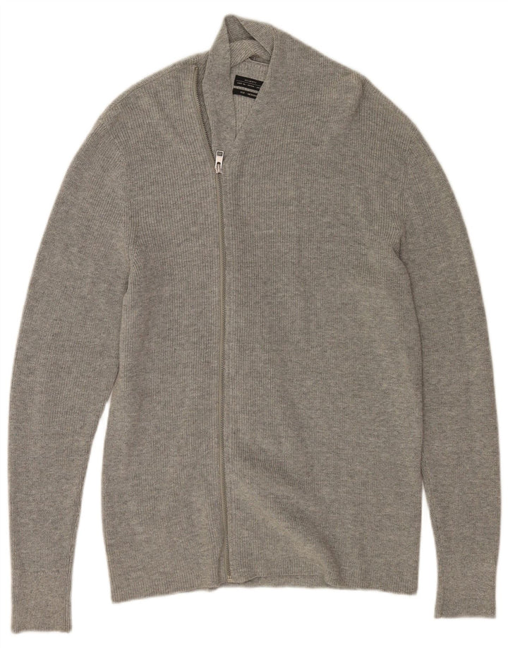 Pulover cardigan pentru bărbați All Saints, bumbac gri mediu