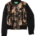 BENETTON Womens Crop Bomber Jacket UK 10 Small Black Camouflage Polyester Vintage Benetton and Second-Hand Benetton from Messina Hembry 