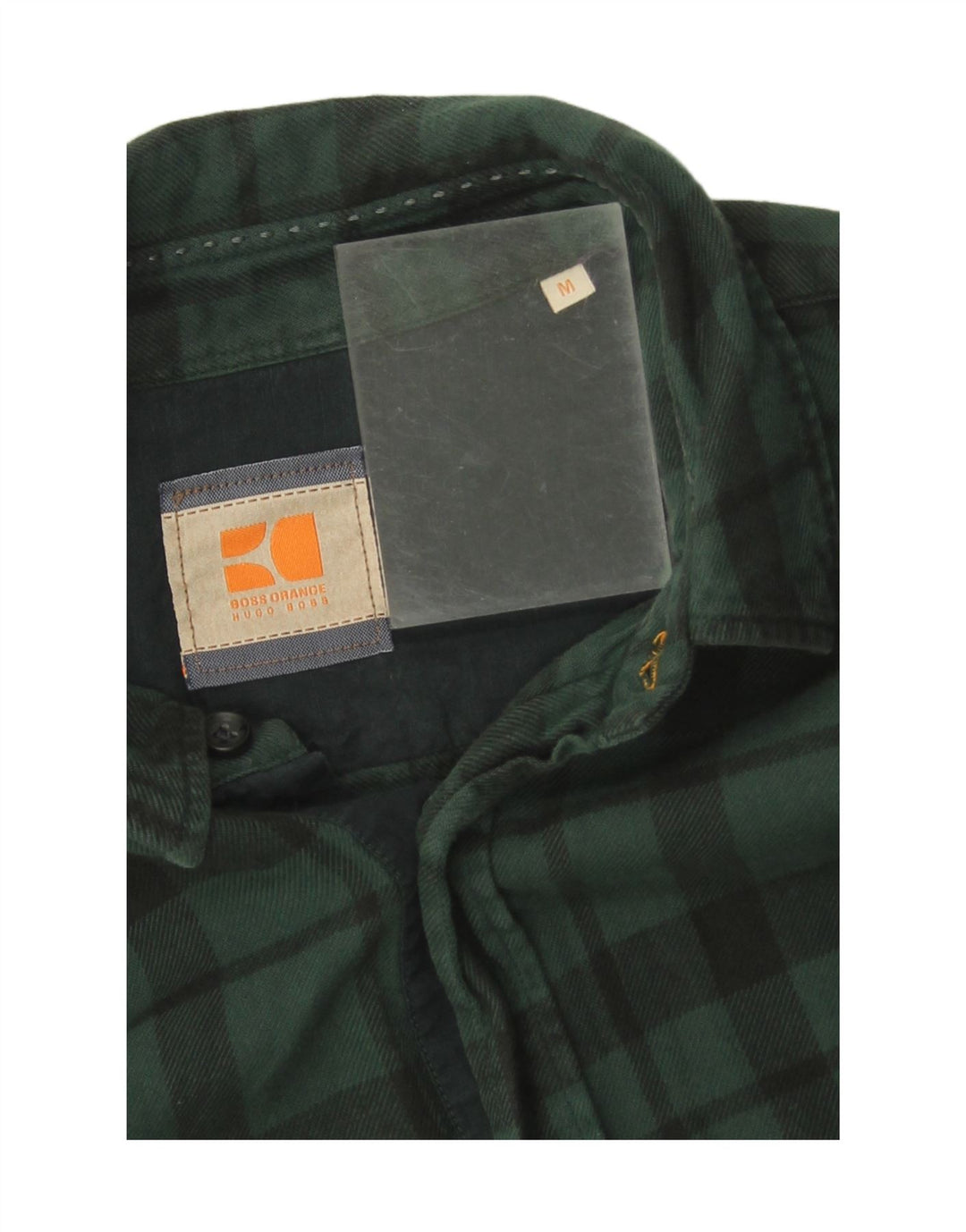 Cămașă de flanel pentru bărbați Hugo Boss, bumbac verde mediu cu carouri