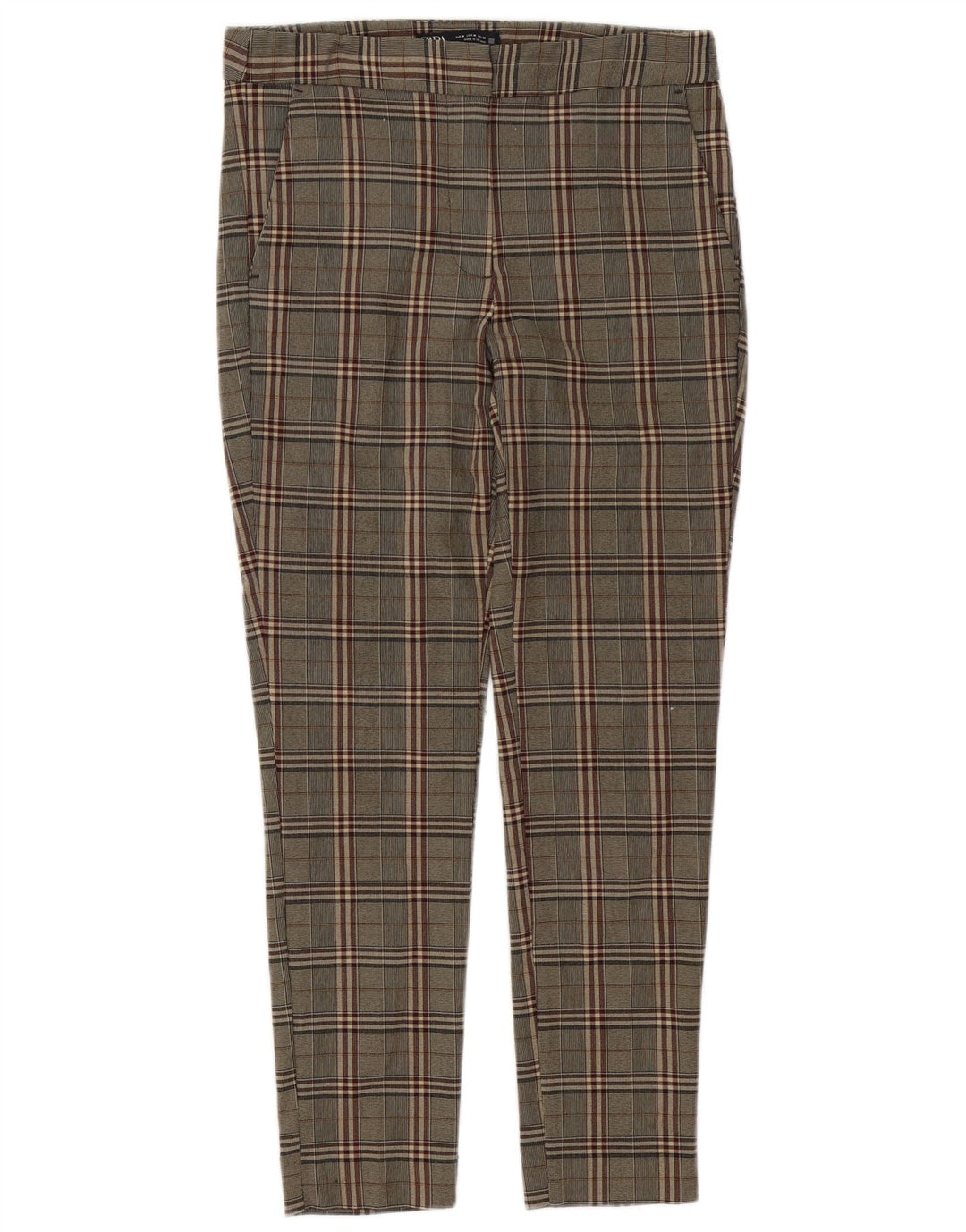 Pantaloni chino slim pentru femei Zara Mediu L28 L27 Maro Check