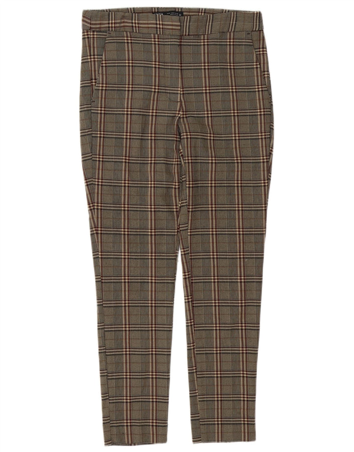 Pantaloni chino slim pentru femei Zara Mediu L28 L27 Maro Check
