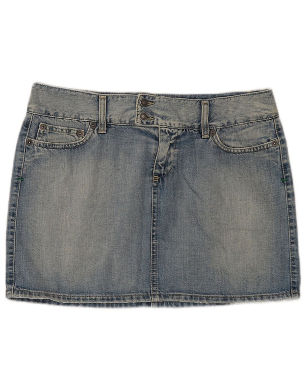 Fusta mini denim pentru femei Benetton IT 44 Medium W32 Bumbac albastru