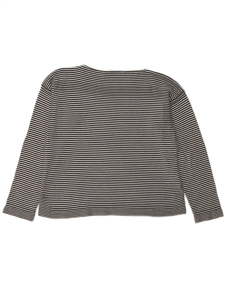 Max Mara Top de weekend pentru femei cu mânecă lungă UK 16, mare, negru, cu dungi