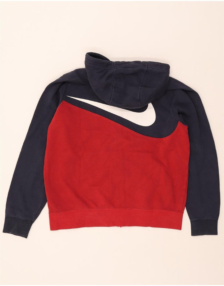 Pulover NIKE pentru bărbați, cu capota, cu fermoar și grafic, din bumbac mare, albastru, color block
