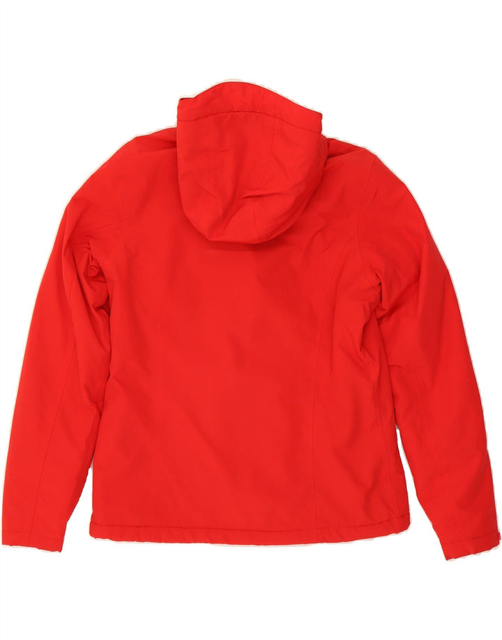 LANDS END Womens Hooded Windbreaker Jacket UK 10 Small Red Nylon Vintage Lands End and Second-Hand Lands End from Messina Hembry 