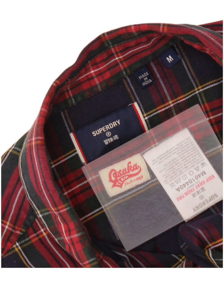 Cămașă de flanel pentru bărbați Superdry, bumbac cu carouri bleumarin mediu