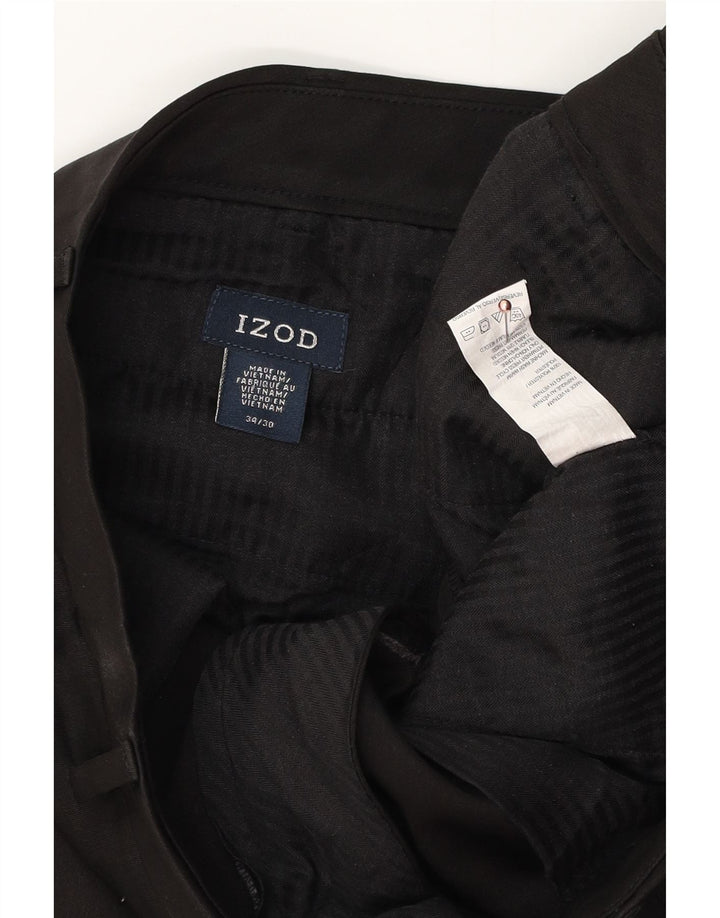 Pantaloni chino drepți pentru bărbați IZOD L34 L30 Poliester negru