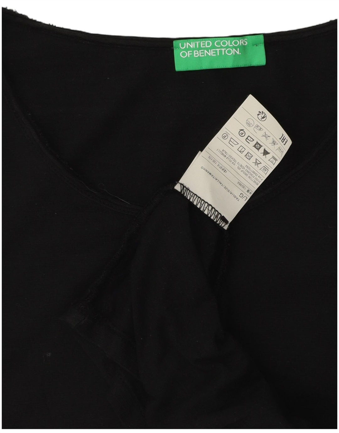 Top pentru bărbați Benetton cu mânecă lungă, mare, negru, bumbac