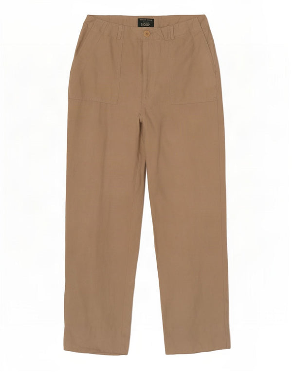 Pantaloni chino drepți Hobbs pentru femei UK 10 Small W26 L29 Bej Mătase