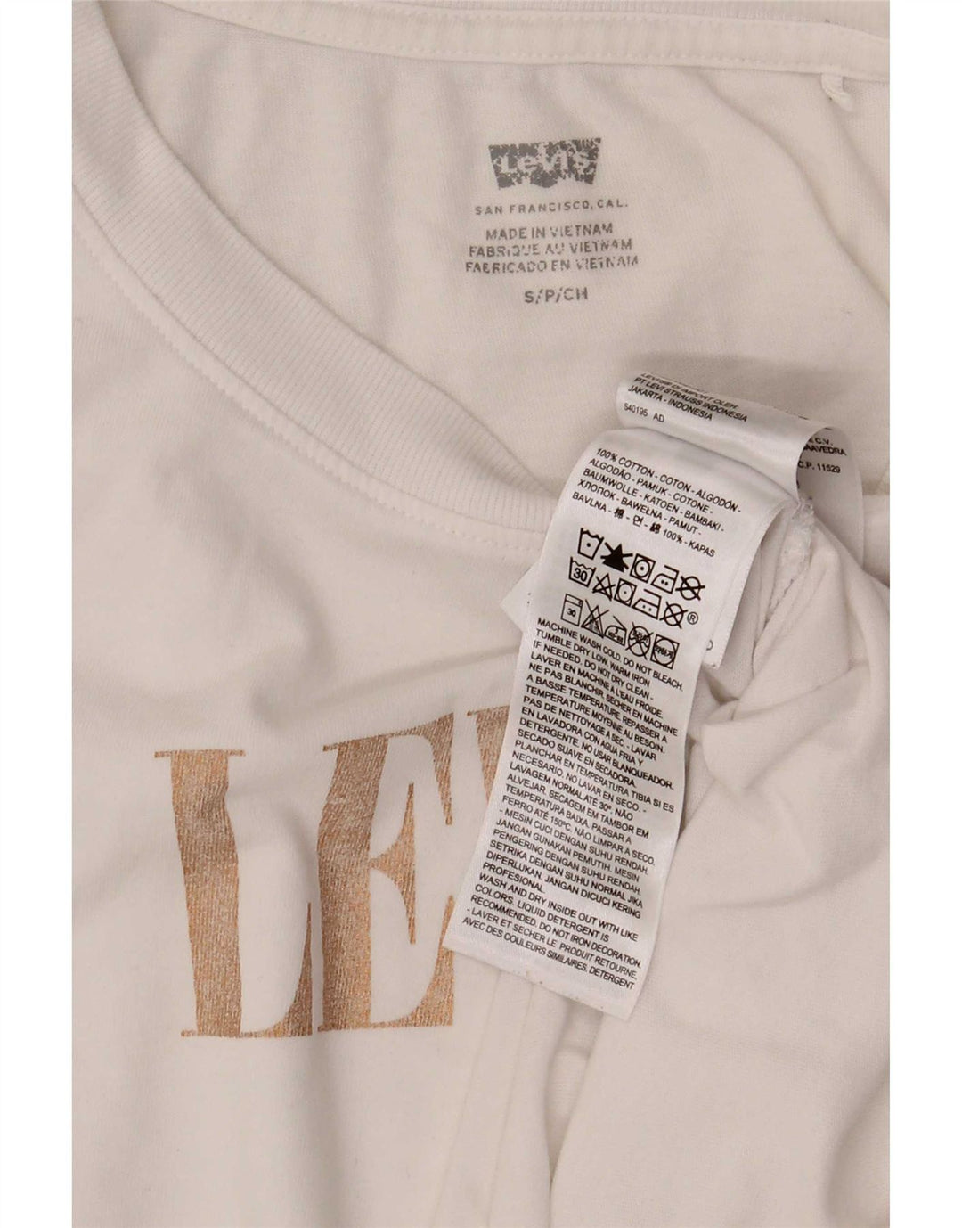 Tricou grafic supradimensionat pentru femei Levi's Top UK 10 Bumbac alb mic