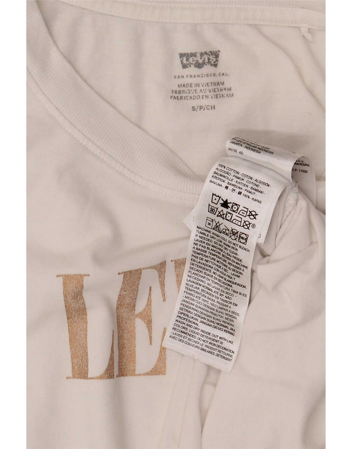 Tricou grafic supradimensionat pentru femei Levi's Top UK 10 Bumbac alb mic