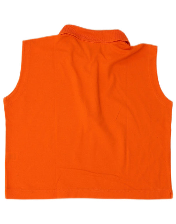 Tricou polo crop fără mâneci pentru femei Diadora UK 14 bumbac portocaliu mediu