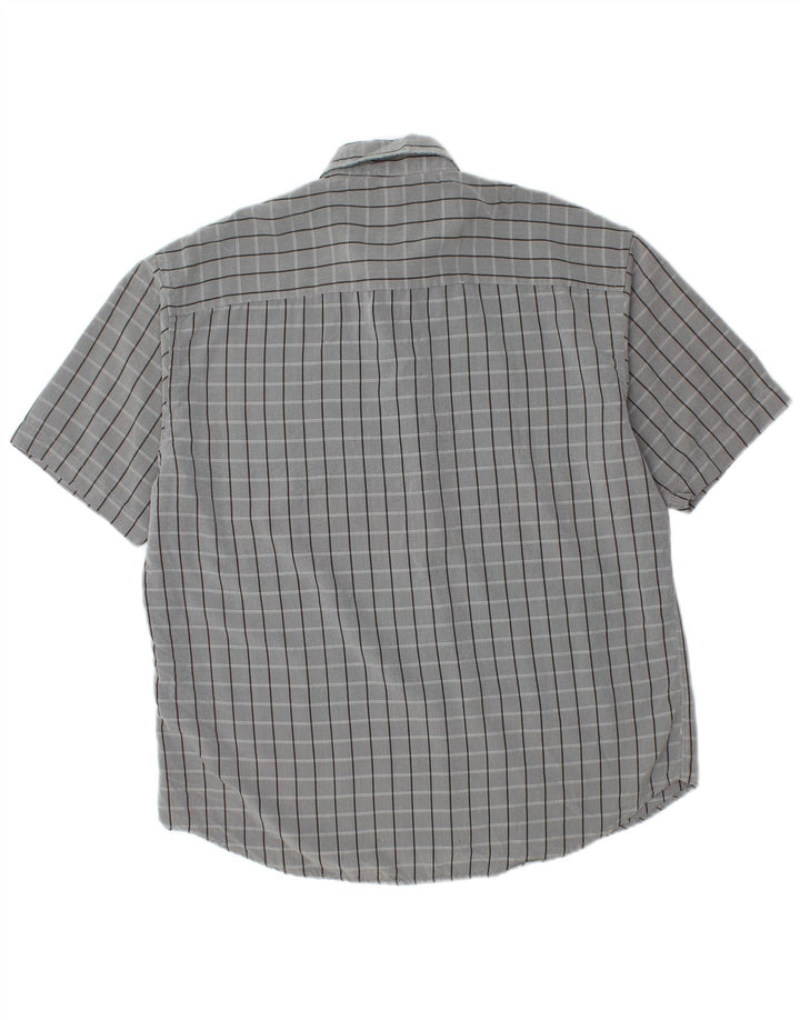 Cămașă cu mânecă scurtă pentru bărbați Pierre Cardin XL poliester cu carouri gri