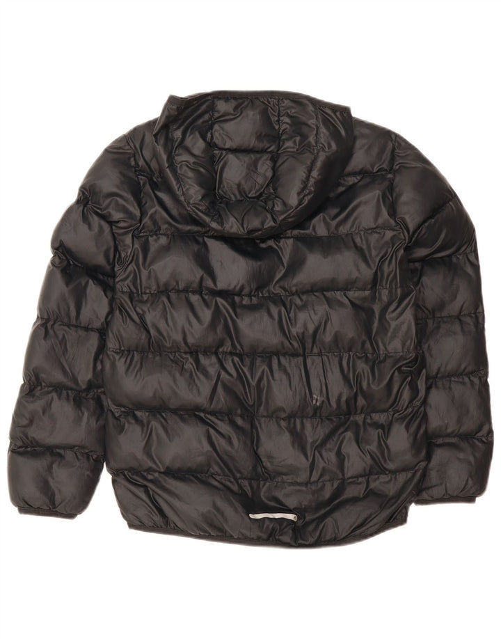 Jachetă căptușită cu glugă Adidas pentru băieți 11-12 ani, poliester negru