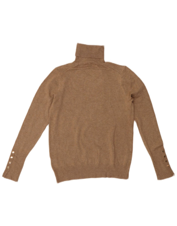 Pulover pentru damă ZARA cu gât rulat, Vâscoză Medium Bej