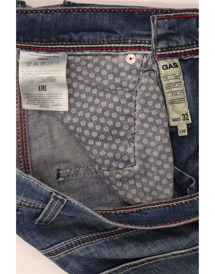 Blugi subțiri pentru bărbați Gas W32 L34 Bumbac albastru