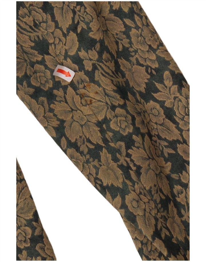 Jachetă pentru femei VINTAGE cu 3 nasturi EU 40 Bumbac Floral Maro Mediu