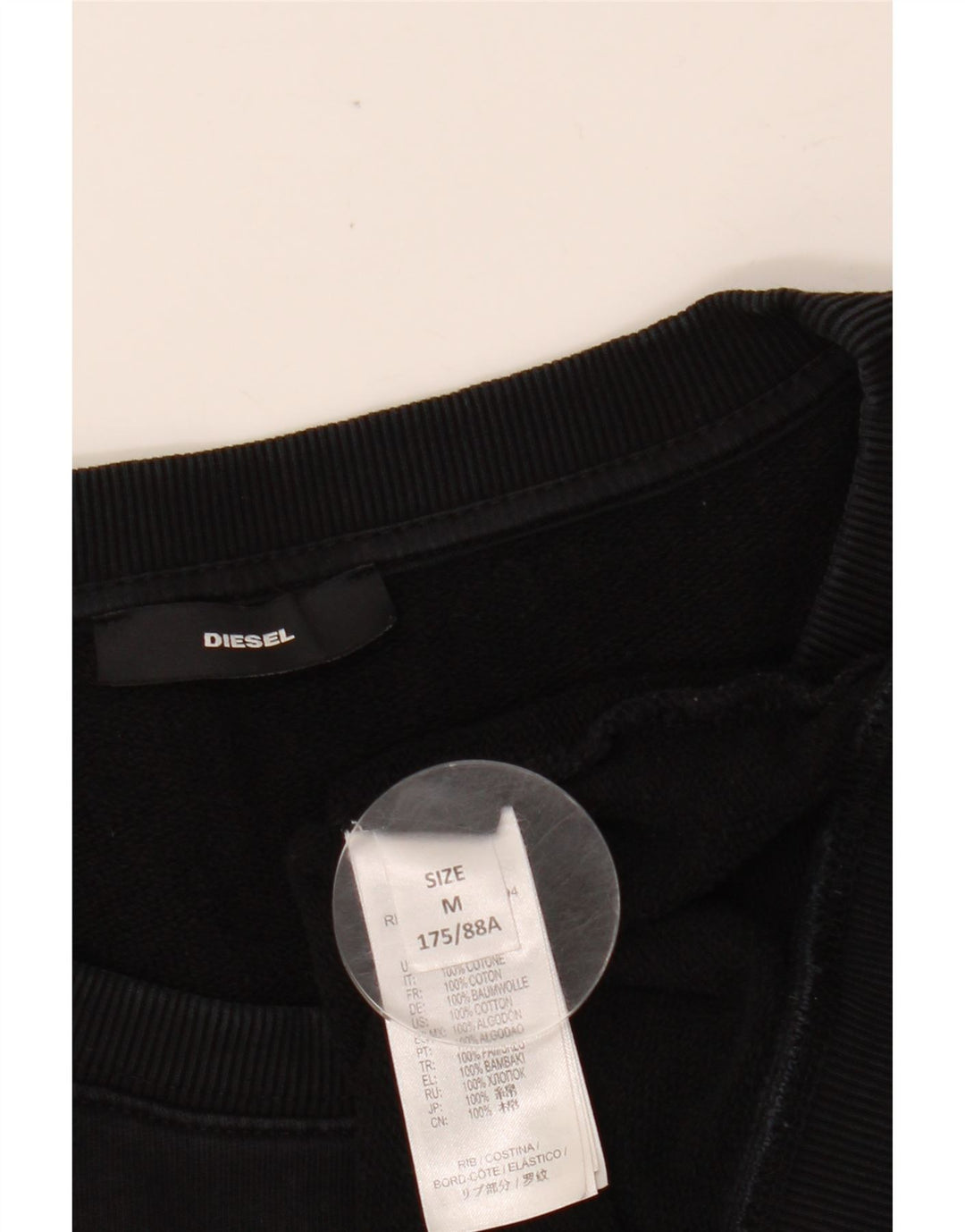 DIESEL Pulover cu grafic pentru femei UK 14 Bumbac mediu negru