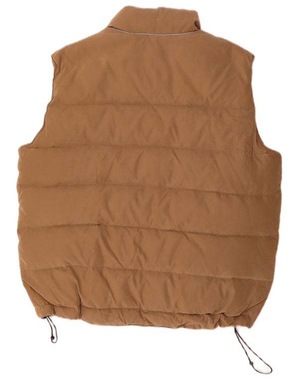 VINTAGE Gilet căptușit pentru bărbați UK 40, mare, bej, poliester