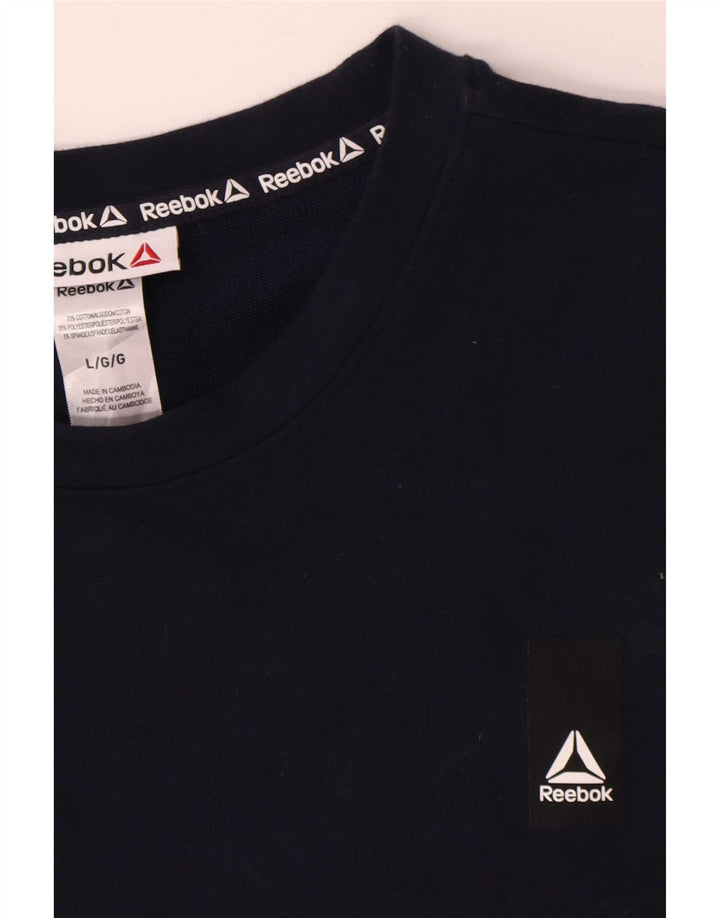 Hanorac pentru bărbați Reebok Jumper mare din bumbac bleumarin