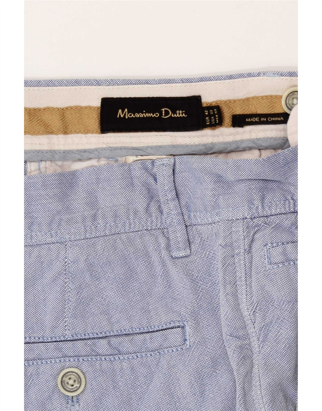 Pantaloni scurți chino Massimo Dutti pentru bărbați EU 42 Large W32 Blue Bumbac