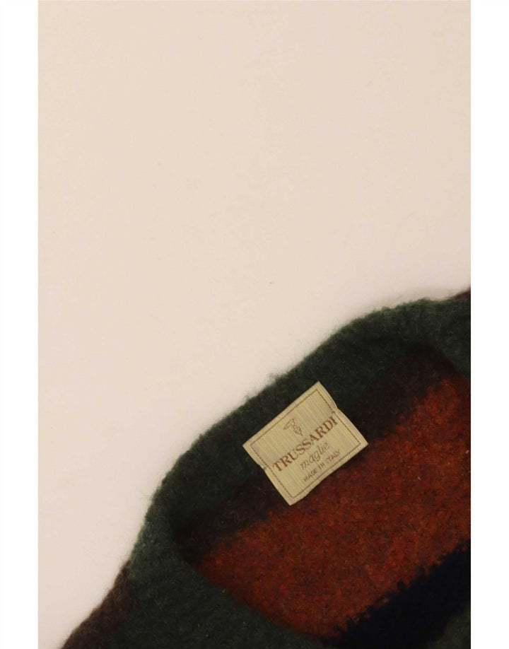 Pulover Trussardi pentru bărbați cu gât crew, XL, cu dungi multicolore
