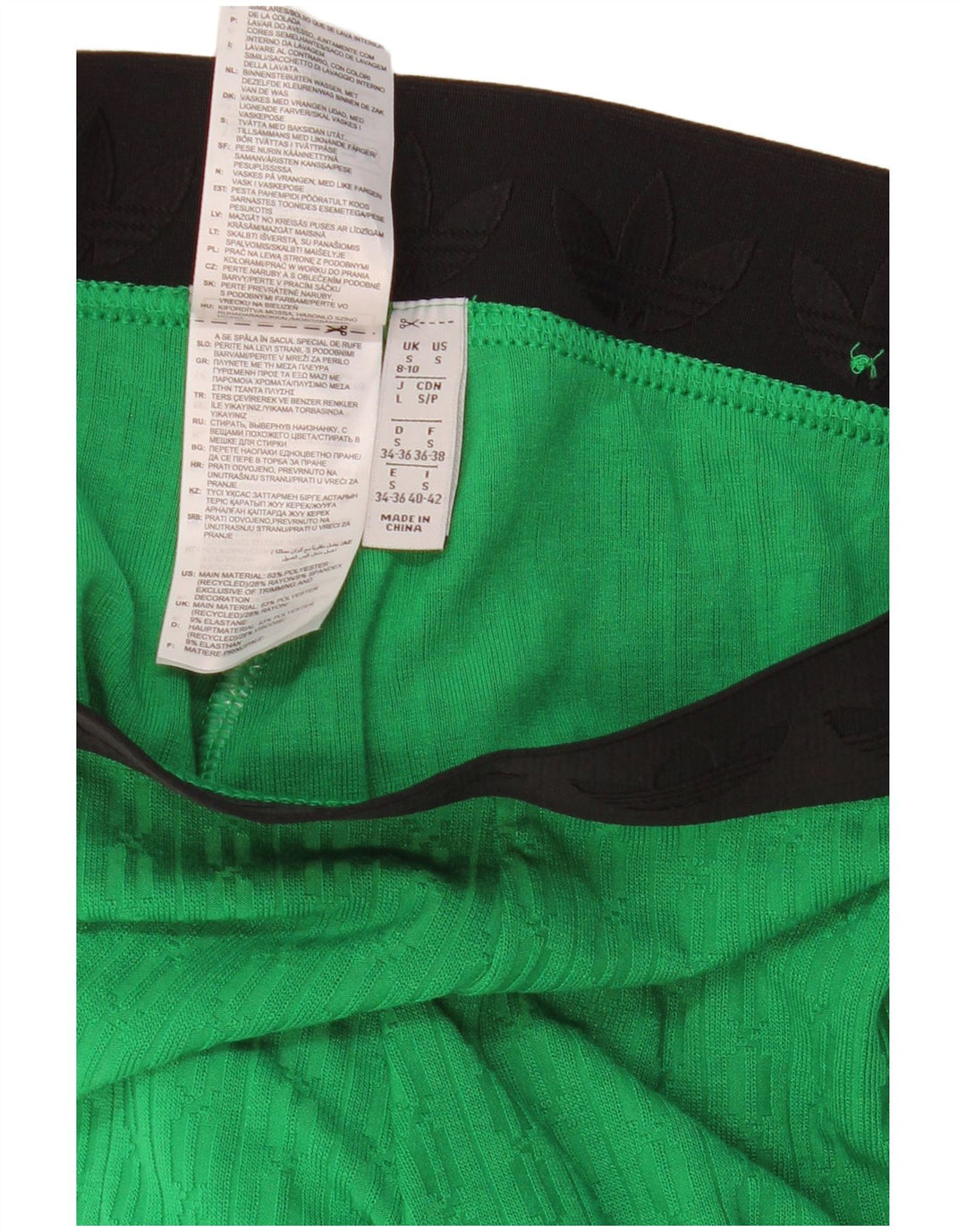 Leggings pentru femei ADIDAS Marea Britanie 8/10 Poliester color bloc verde mic