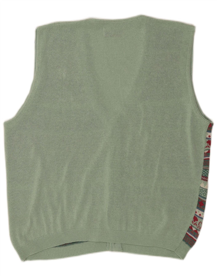 Cardigan Vintage fără mâneci pentru bărbați, mijlociu, multicolor, Fair Isle