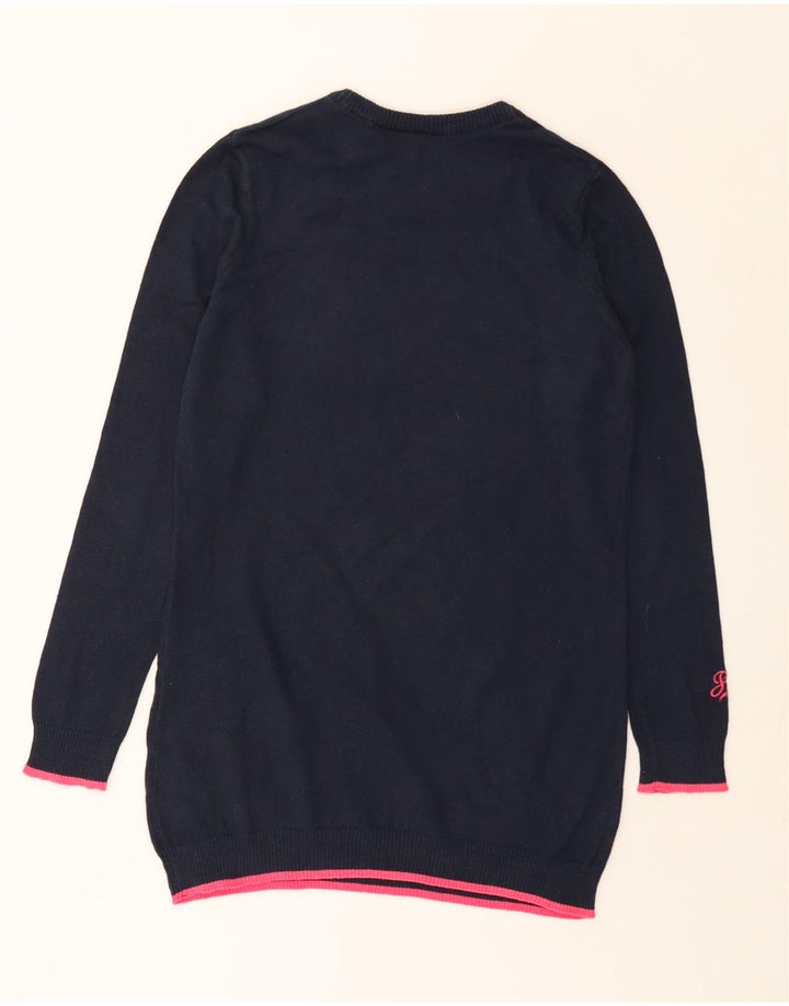 Pulover Superdry pentru damă, cu paragate, cu gât crew, UK 12 Medium Bleumarin