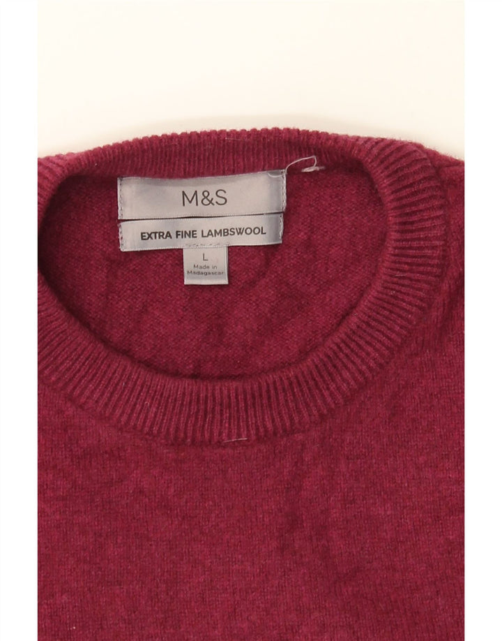 MARKS & SPENCER Womens Crew Neck Jumper Sweater UK 16 Large Maroon Vintage Marks & Spencer and Second-Hand Marks & Spencer from Messina Hembry 
