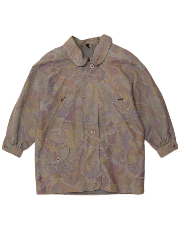 VINTAGE Jachetă de vânt pentru femei cu model abstract EU 42 mare multicoloră